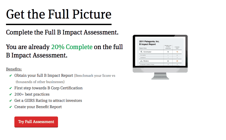 Complete the B Impact Assessment