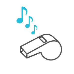 Whistle and music notes illustration